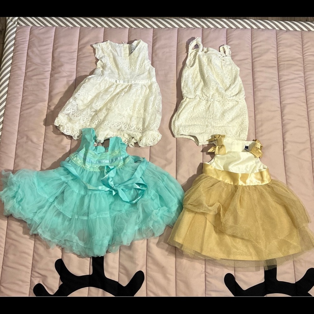 Baby girls 3-6 months 4 pcs dress bundle